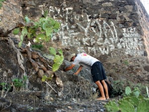 Jim buries a bottle of wine near the top.  If want the coordinates email us.