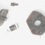 Below is a high resolution picture of the Oberdorfer after I removed it. The four  M6 studs, that held the two hole to four hole adaptor plate, got there threads mangled when I removed them from the engine block.      pump #301357 (Oberdorfer 202-M15) fitted with impellor #295628 (Oberdorfer impeller 6593) pump #300986 (Sherwood M-5) fitted with impellor #287439 (Sherwood impeller 10077) pump #302648 (Sherwood G908) fitted with impellor #302875 (Sherwood impeller 9000)